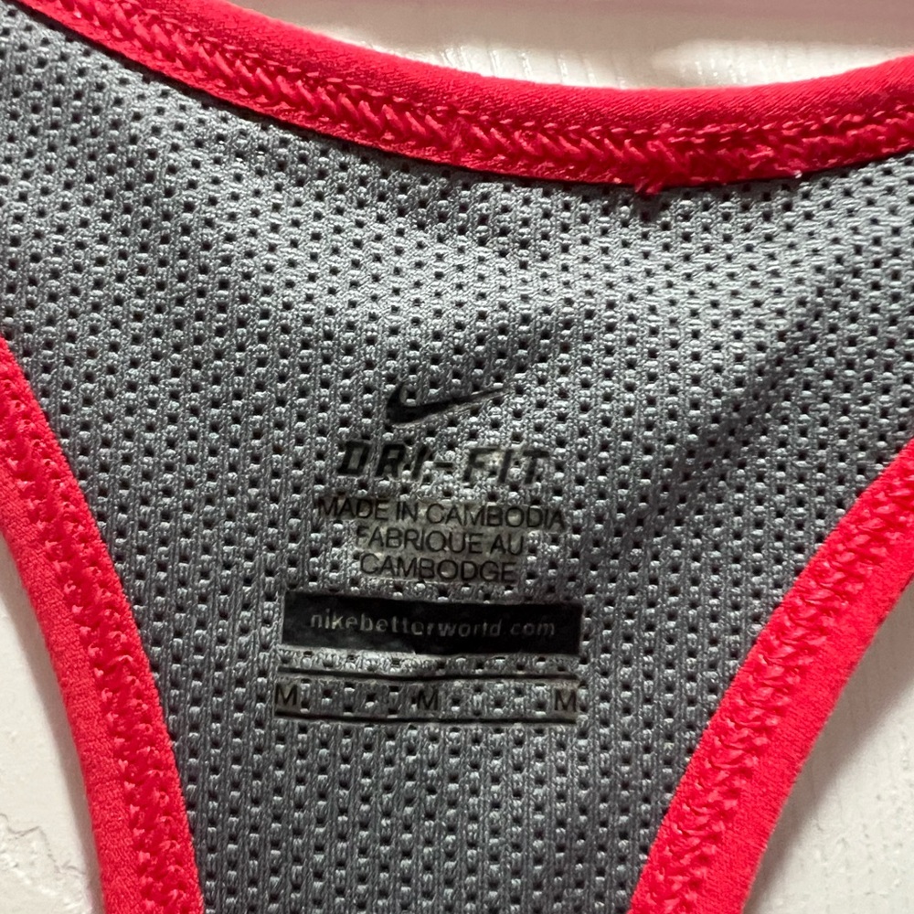 Nike Dri-FIT blue and hot pink Sports Bra